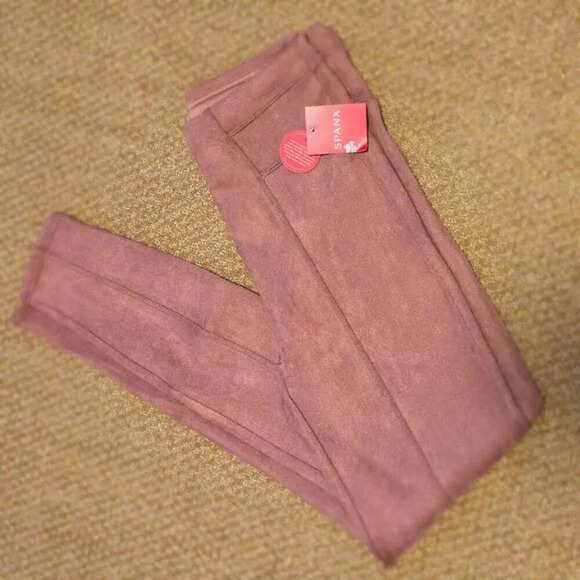 SPANX Faux Suede Leggings‎ in Dusty Rose - Size Small - Picture 3 of 8